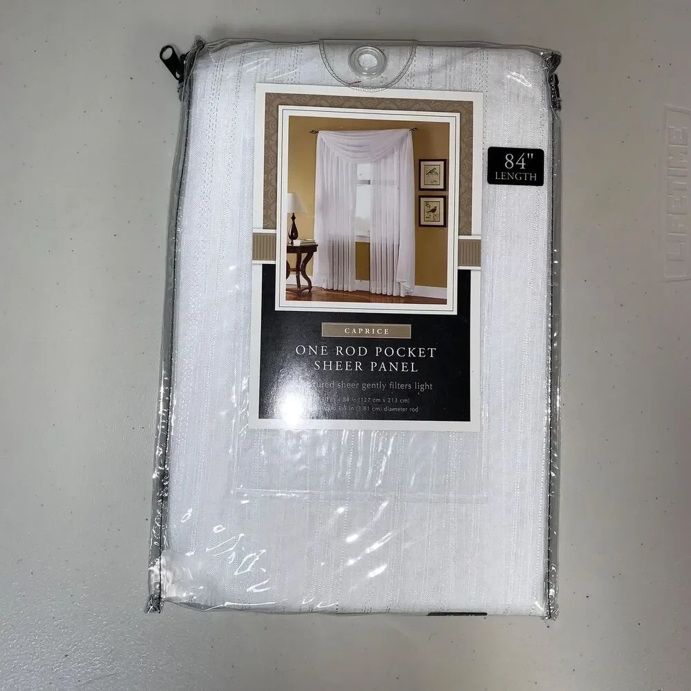 NWT White Sheer Panel Curtain 84